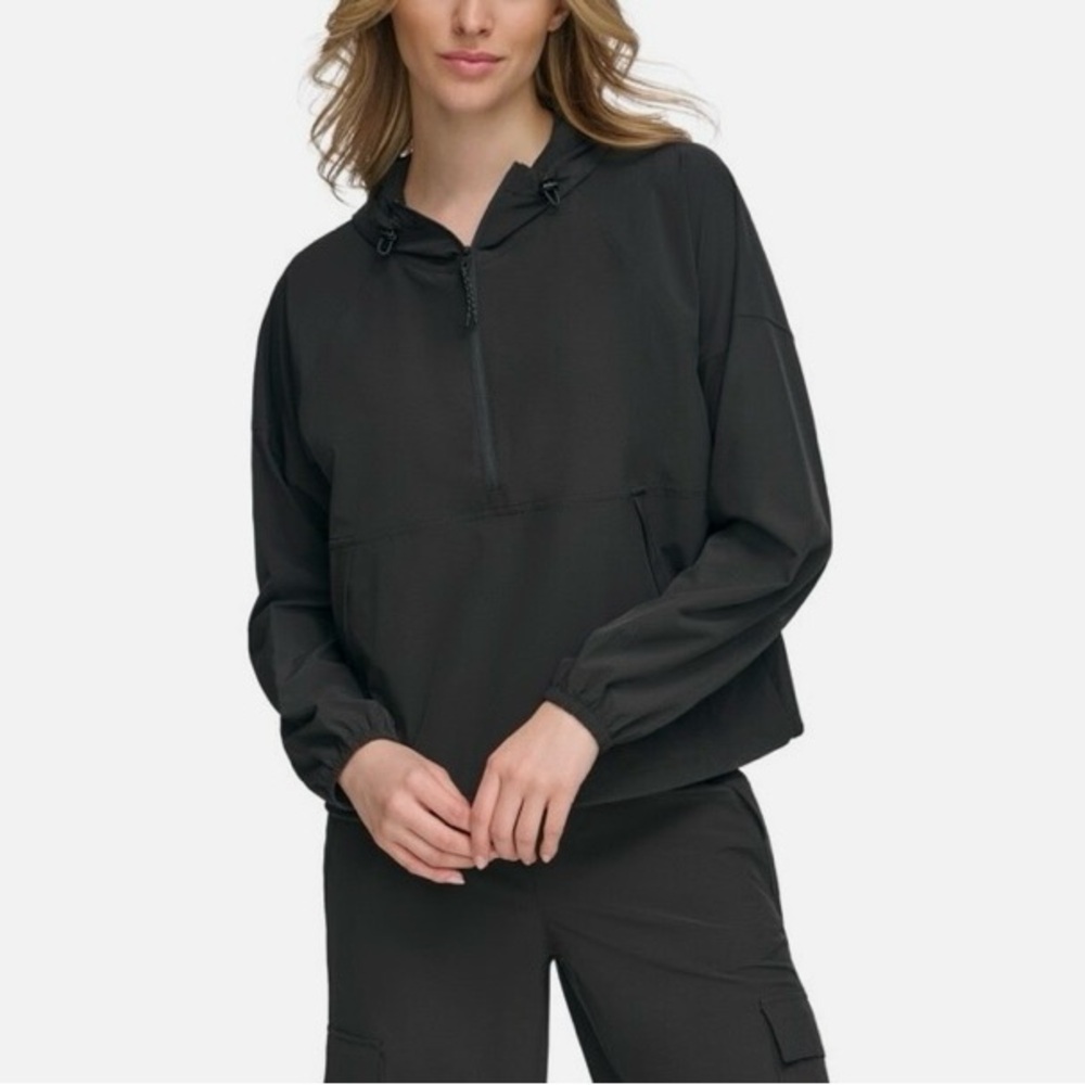 Calvin Klein Performance Half-Zip Reflective Jacket Women's L/G Black Pullover